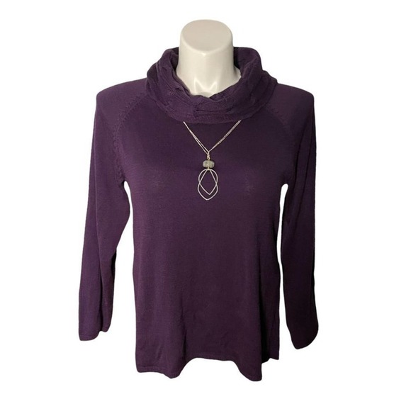 CROFT & BARROW COWL NECK SWEATER‎ SIZE XL-PURPLE - Picture 1 of 7